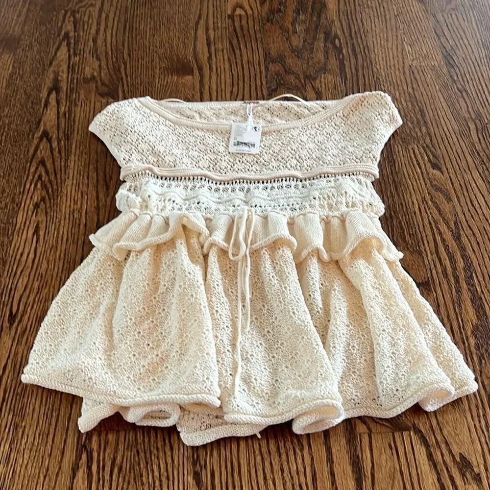 Free People Juliette Ruffle Top Medium